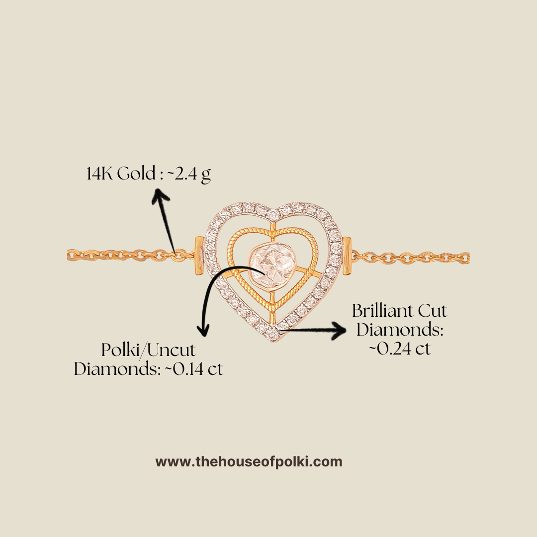 Heart Polki Bracelet