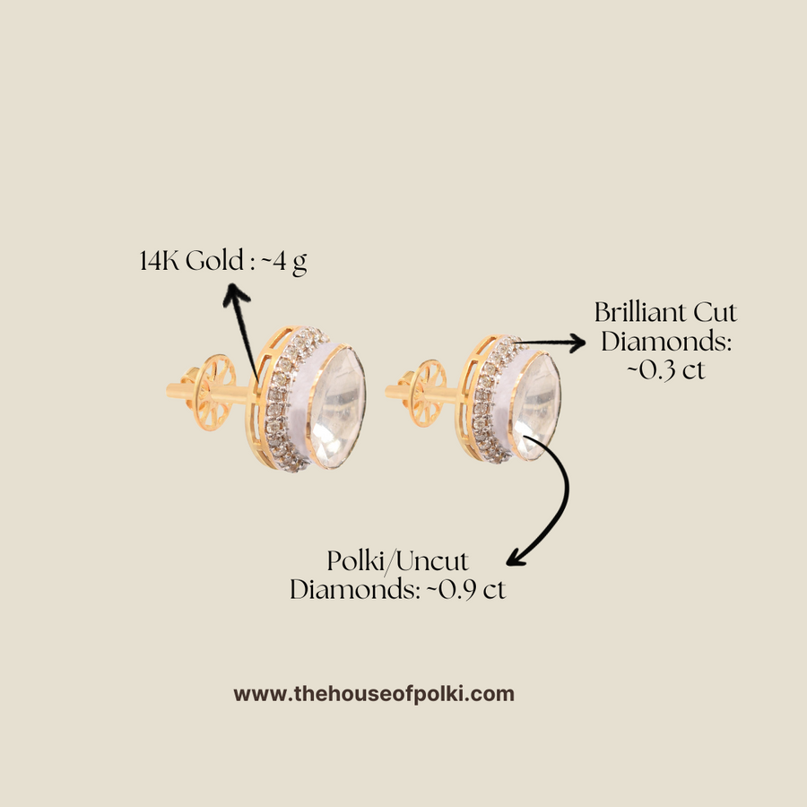 Polki Halo Studs