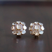 Square Polki Diamond Studs