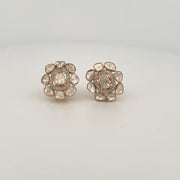 Square Polki Diamond Studs